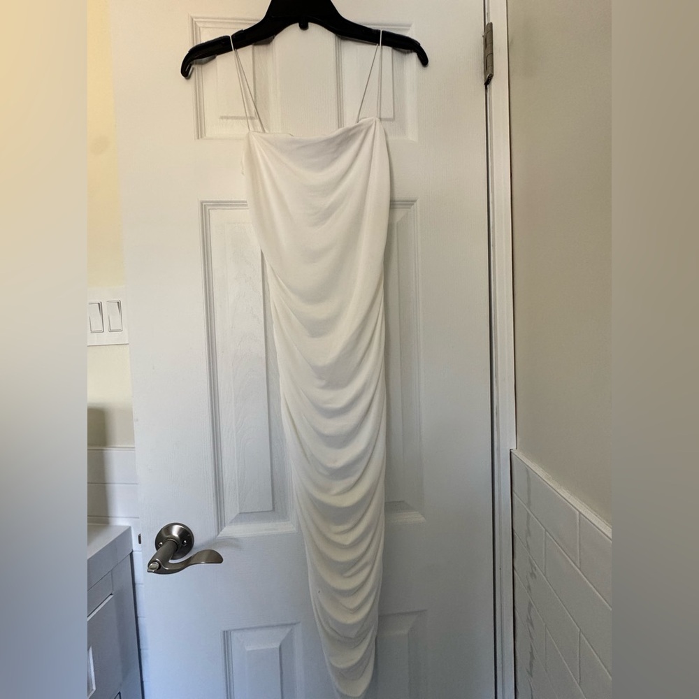 White Draped Slip Dress